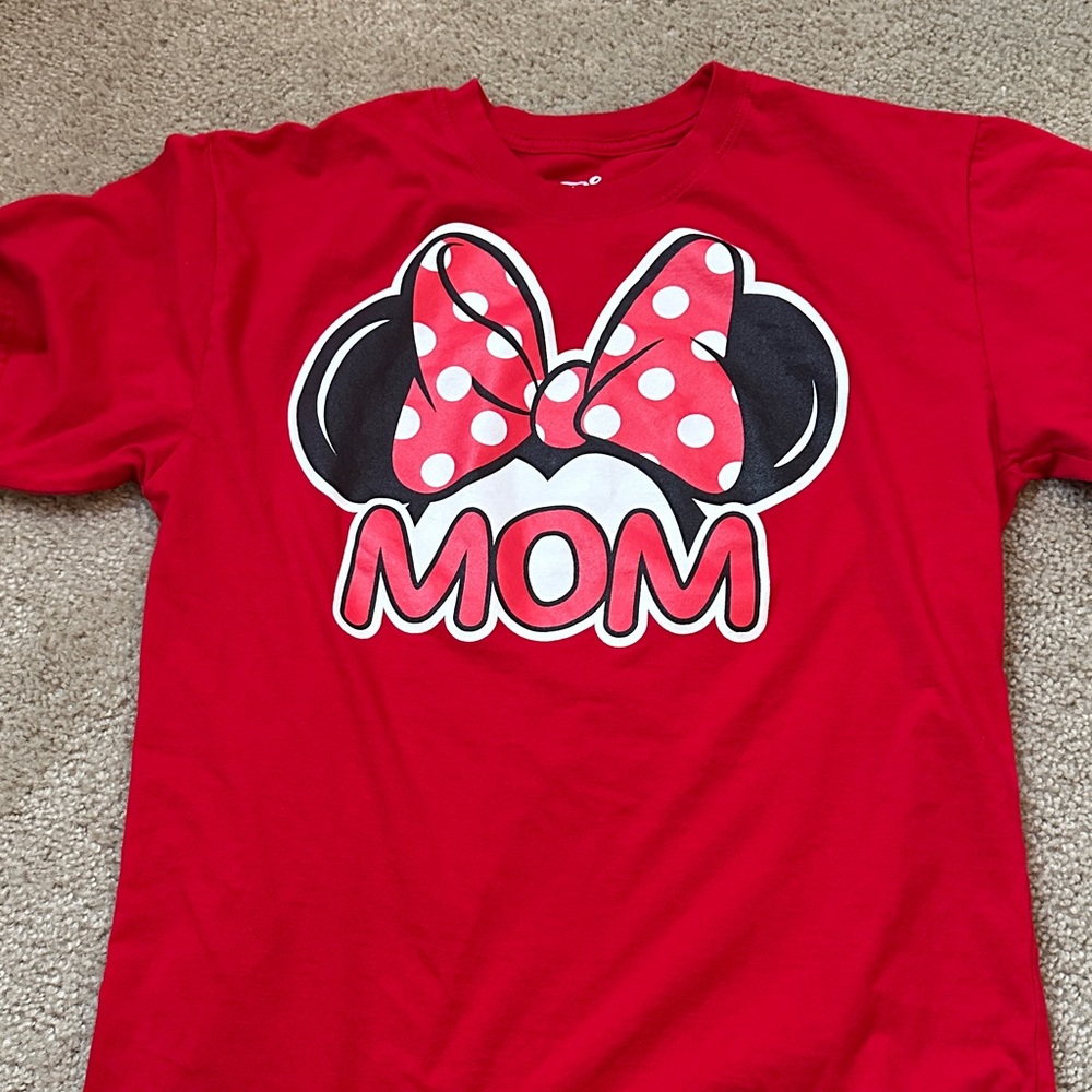 Disney Red MOM Tee with Minnie Mouse Bow